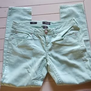 a.n.a skinny jeans size 8 and mint colored in great shape